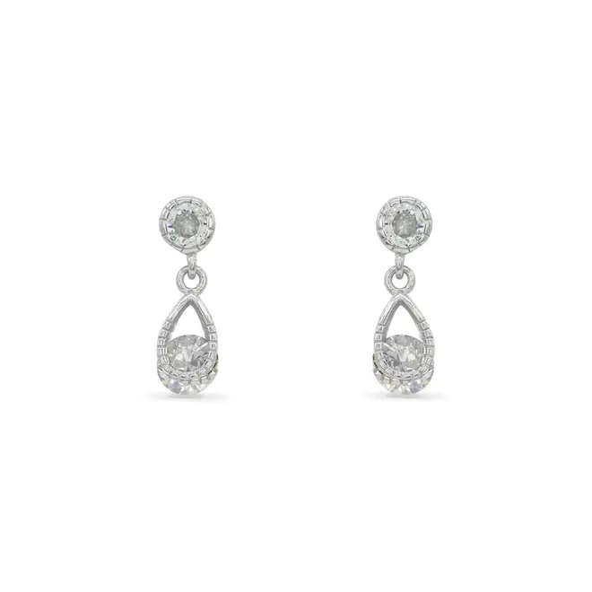 Brinco Balanço Gota Vazada com Zircônia Cristal