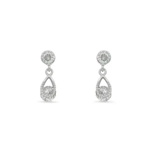 Brinco Balanço Gota Vazada com Zircônia Cristal