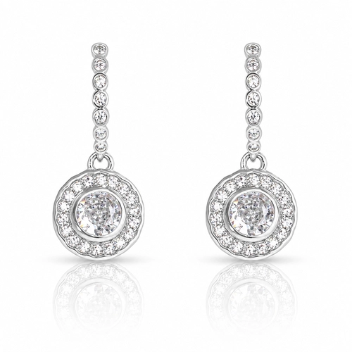 Brinco Meia Argola com Zircônia Cristal