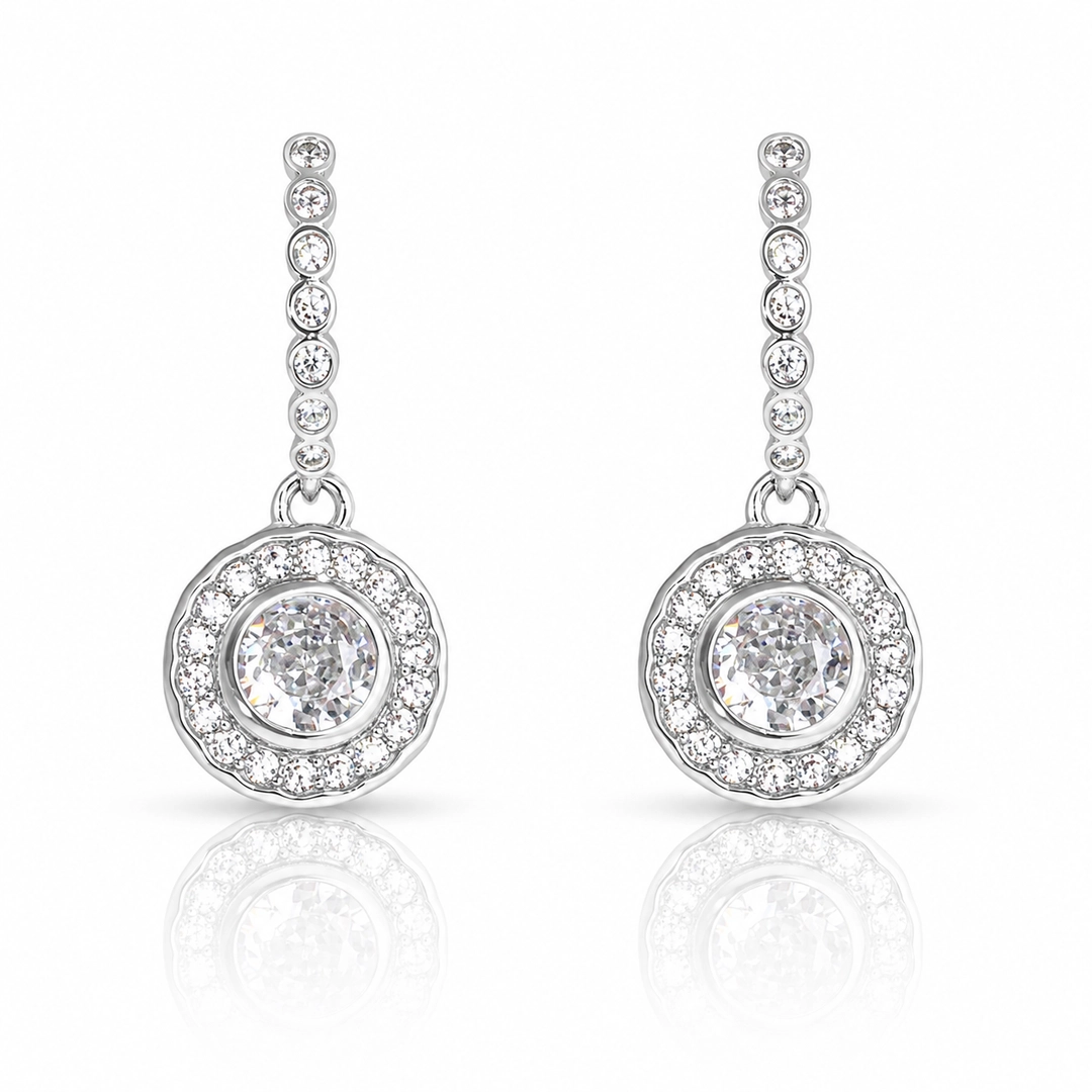 Brinco Meia Argola com Zircônia Cristal