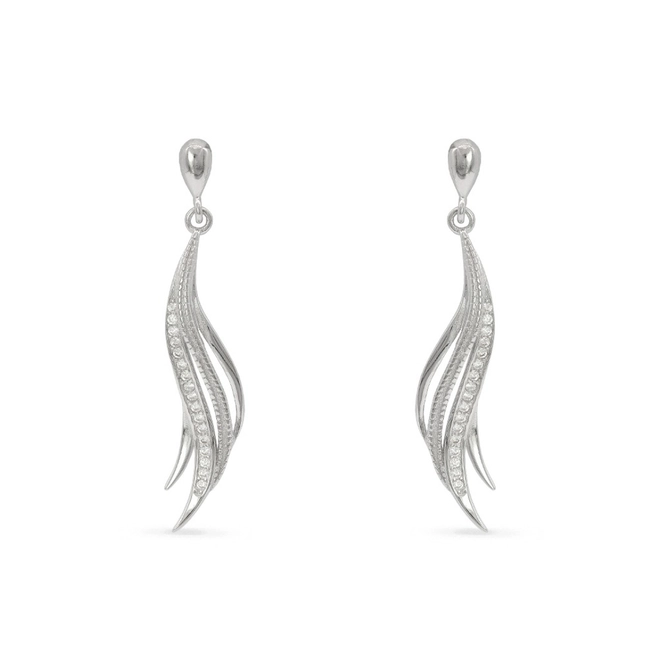 Brinco de Prata Balanço com Zircônia Cristal