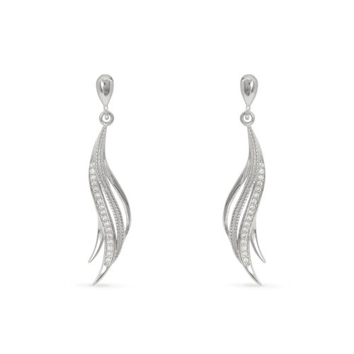 Brinco de Prata Balanço com Zircônia Cristal