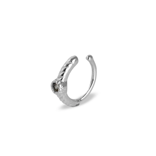 Brinco Ear Cuff de Prata com Zircônia Cristal