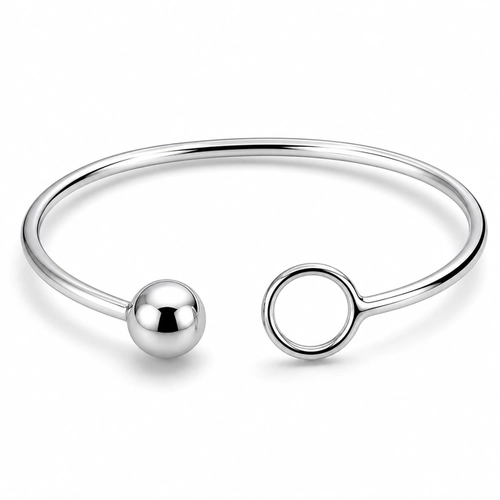 Bracelete Vazado com Esfera e Círculo