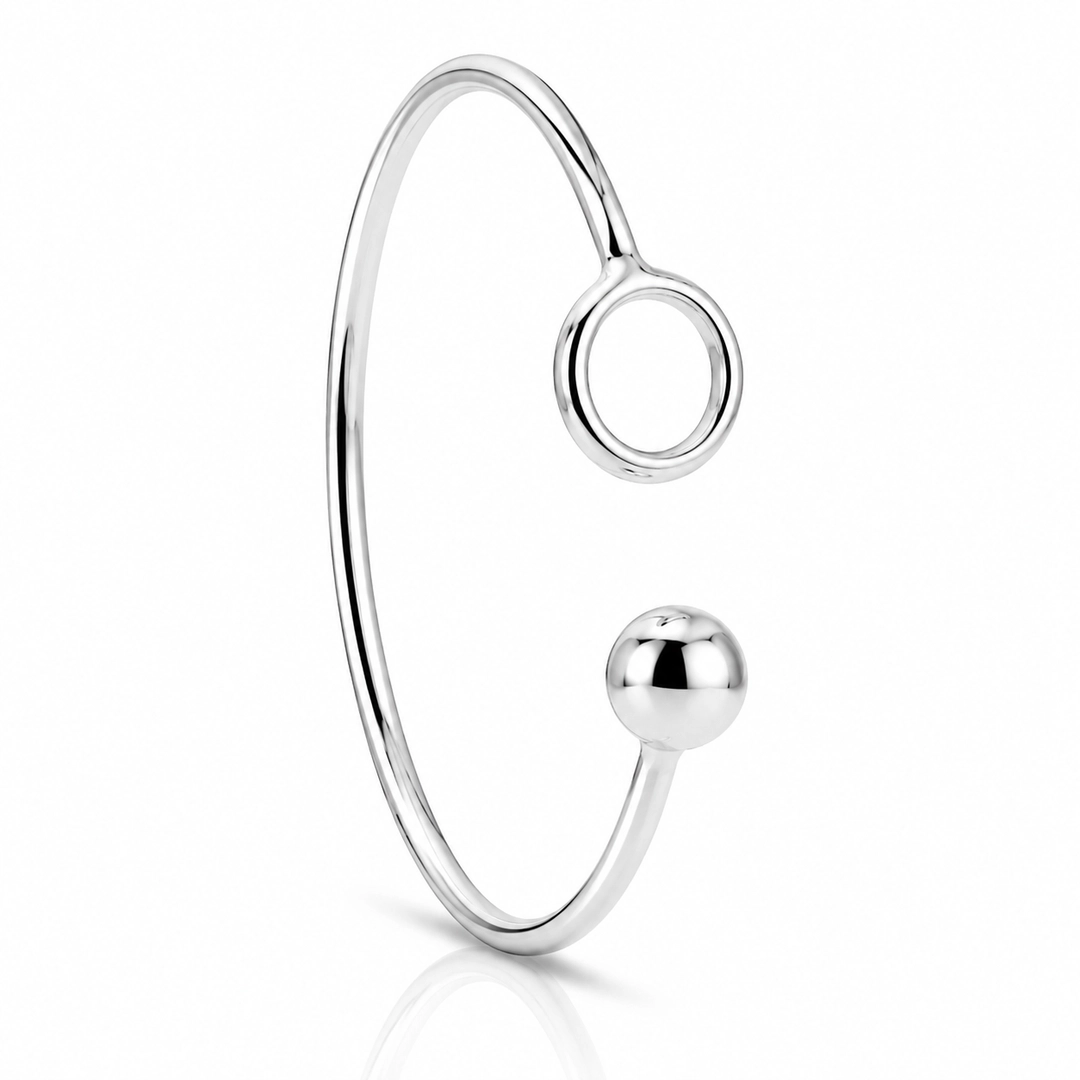 Bracelete Vazado com Esfera e Círculo