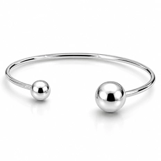 Bracelete Espelhado Aberto com Esferas