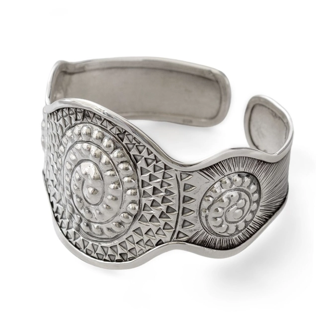 Bracelete de prata estilo bali trabalhado