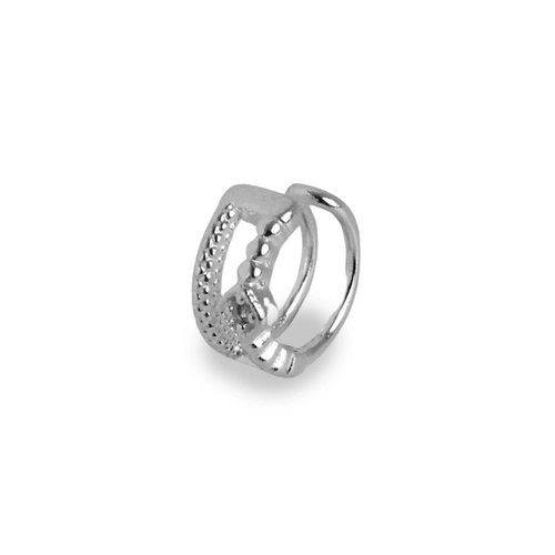 Brinco Ear Cuff de Prata Argola Dupla Vazada