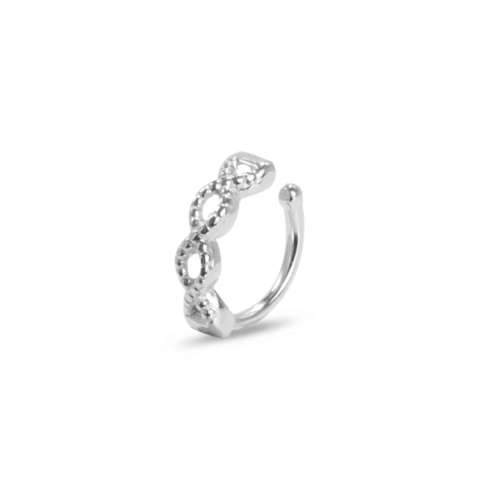 Brinco Ear Cuff de Prata Argola Trabalhada