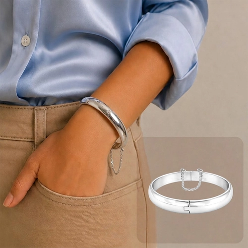 Bracelete Liso Espelhado com Trava