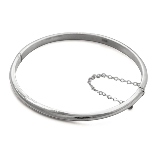 Bracelete de Prata Espelhado Articulado com Pega Ladrão