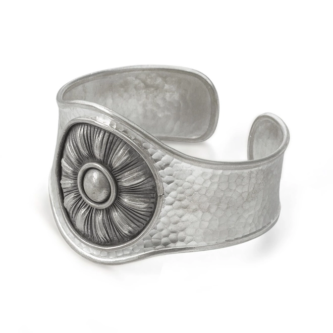 Bracelete de Prata Estilo Bali Martelado Trabalhado