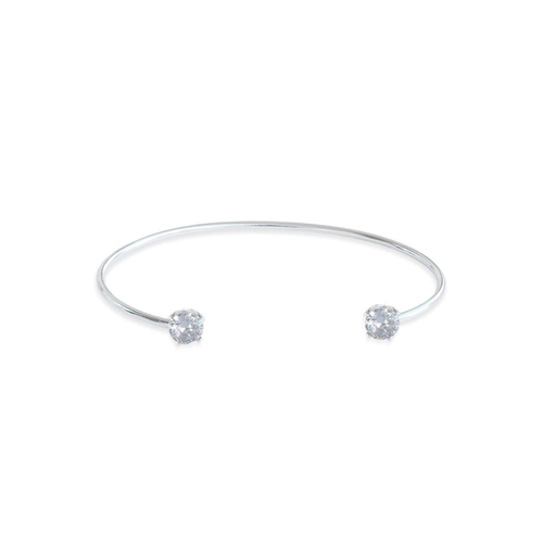 Bracelete em Prata Leve com Zircônias Cristal Redondas