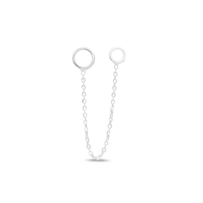 Brinco Ear Cuff de Prata Redondo Duplo e Vazado ( Unidade )