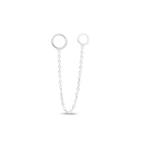 Brinco Ear Cuff de Prata Redondo Duplo e Vazado ( Unidade )