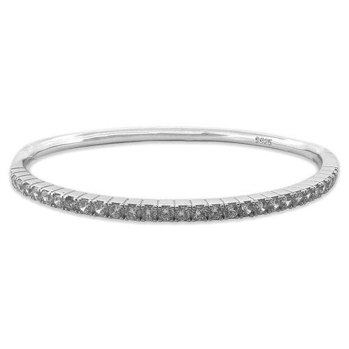 Bracelete de Prata Articulado com Zircônias Cristal