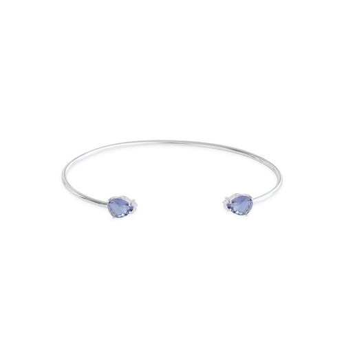 Bracelete em Prata Leve com Gotas em Zircônia Ametista