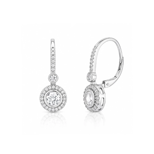 Brinco Gancho Redondo com Zircônia Cristal