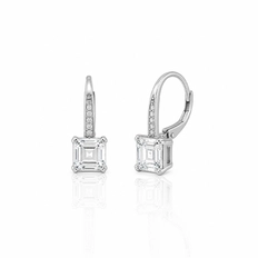 Brinco Gancho com Zircônia Cristal Quadrada