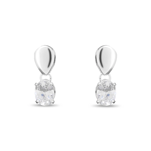 Brinco Balanço com Zircônia Cristal Oval