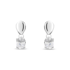 Brinco Balanço com Zircônia Cristal Oval