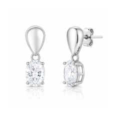 Brinco Balanço com Zircônia Cristal Oval