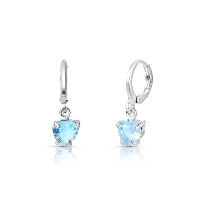 Brinco De Prata Leve Argola Articulada com Zircônia Topázio