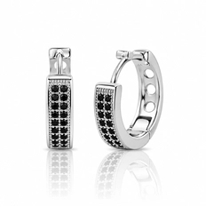 Brinco Argola Click com Zircônia Ônix