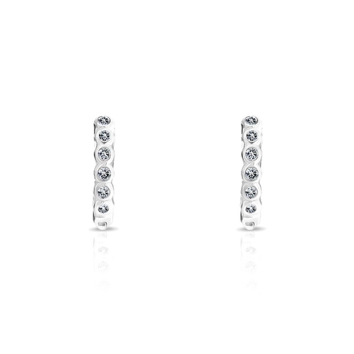 Brinco de Prata Leve Argola Clic Com Zircônias Cristal