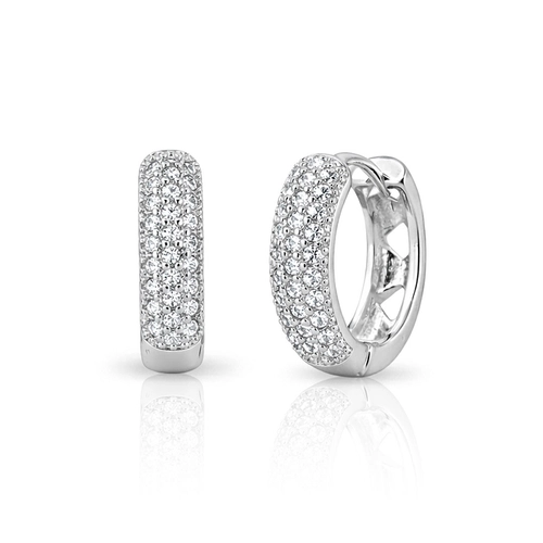 Brinco Argola Click Cravejada Zircônia Cristal M