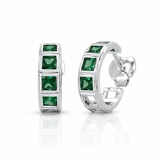 Brinco Argola com Zircônia Esmeralda