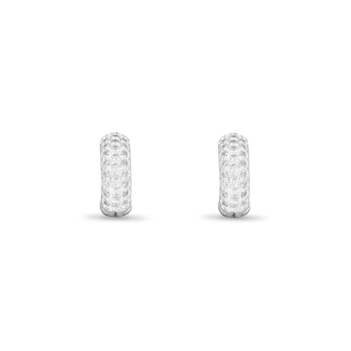 Brinco de Prata Leve Argola com Zircônia Cristal