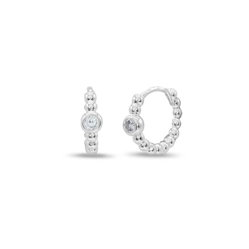 Brinco De Argola Clic Com Zircônia Cristal