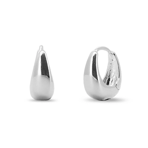 Brinco De Prata Leve Argola Oval Espelhada