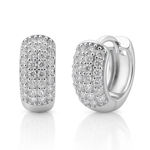 Brinco Argola Click Cravejados com Zircônias Cristal