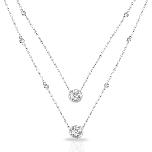 Gargantilha Blend Collection Dupla com Zircônias Cristal