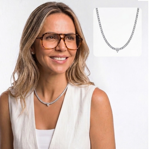 Colar Blend Collection com Coração de Zircônia Cristal