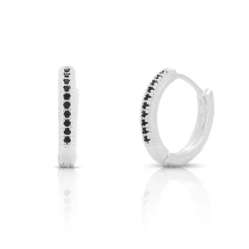 Brinco Argola Click com Zircônia Ônix