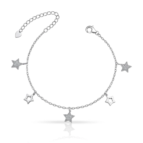Pulseira de Estrelas com Zircônias Cristal