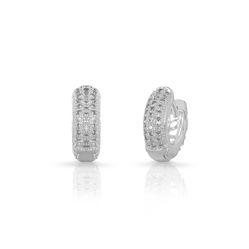 Brinco Argola Click com Zircônias Cristal