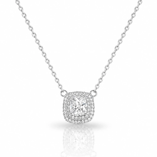 Gargantilha Blend Collection Com Zircônias Cristal Cravejadas Quadrada