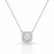 Gargantilha Blend Collection Com Zircônias Cristal Cravejadas Quadrada