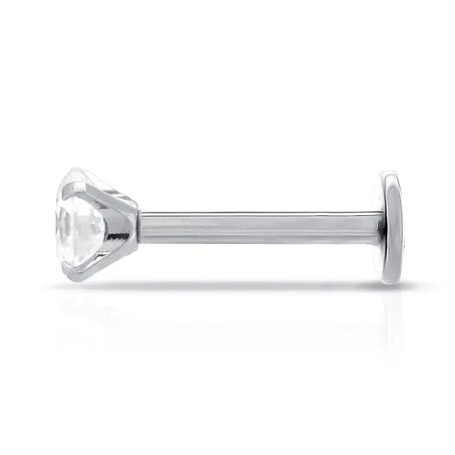 Piercing de Orelha com Zircônia Cristal