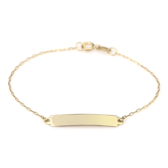 Pulseira Em Ouro 18k Baby Gold com placa
