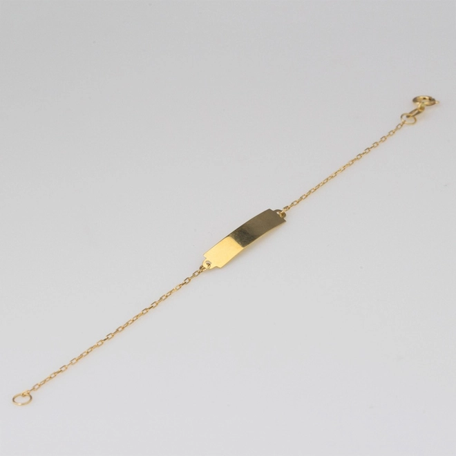 Pulseira Em Ouro 18k Baby Gold com placa