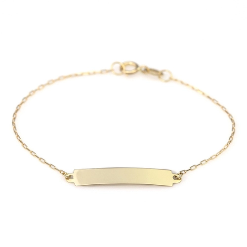 Pulseira Em Ouro 18k Baby Gold com placa