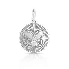 Pingente Medalha com Espírito Santo trabalhado
