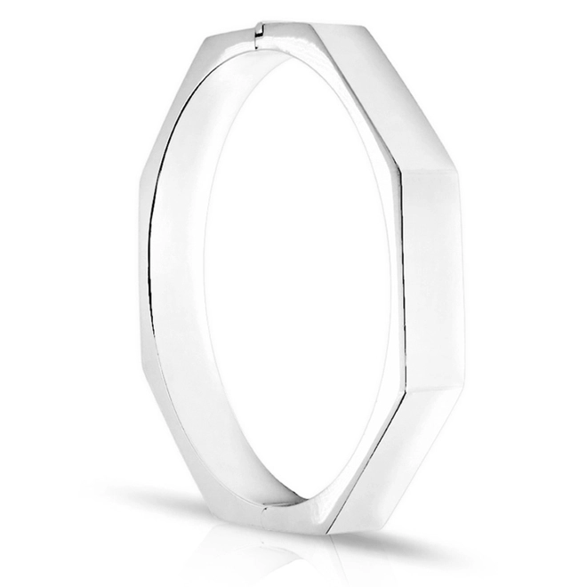 Bracelete De Prata Octógono Espelhado