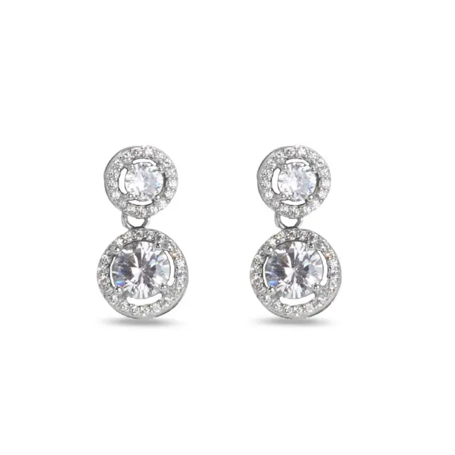 Brinco Balanço com Zircônia Cristal Dupla