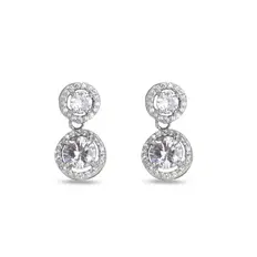 Brinco Balanço com Zircônia Cristal Dupla